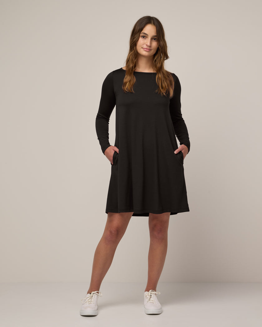 Rowena Swing Dress in Black