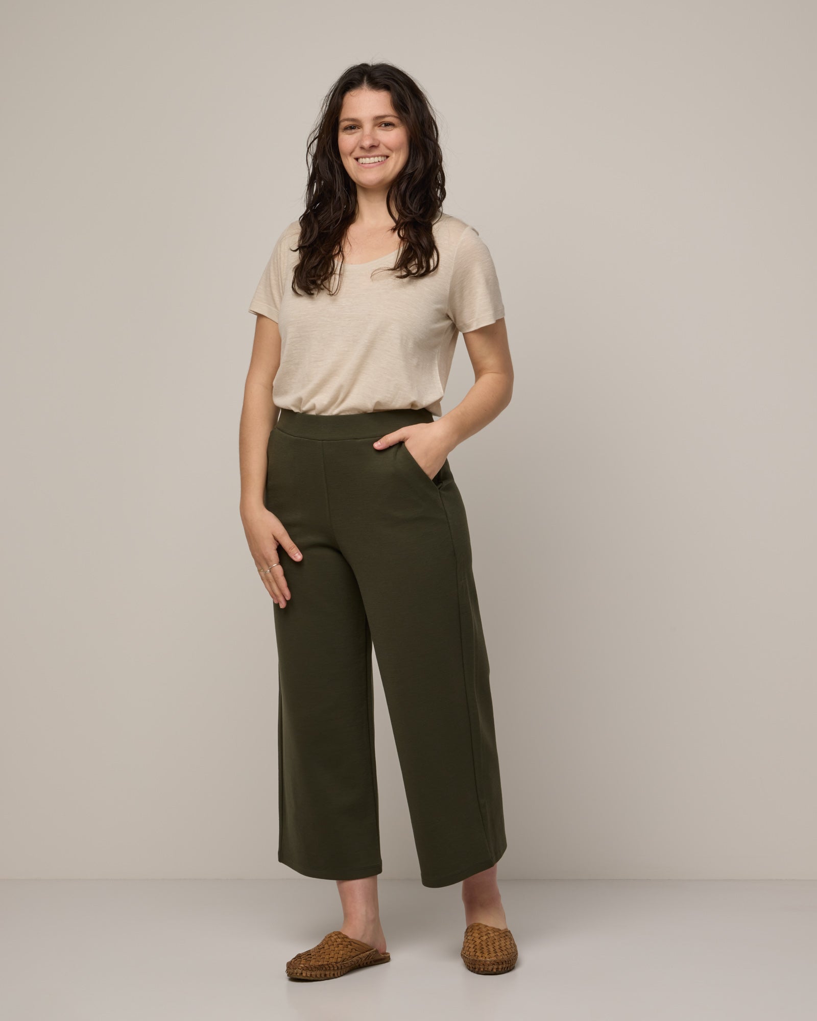 Frame Merino Wool Ponte Culotte - Forest Night - wool&