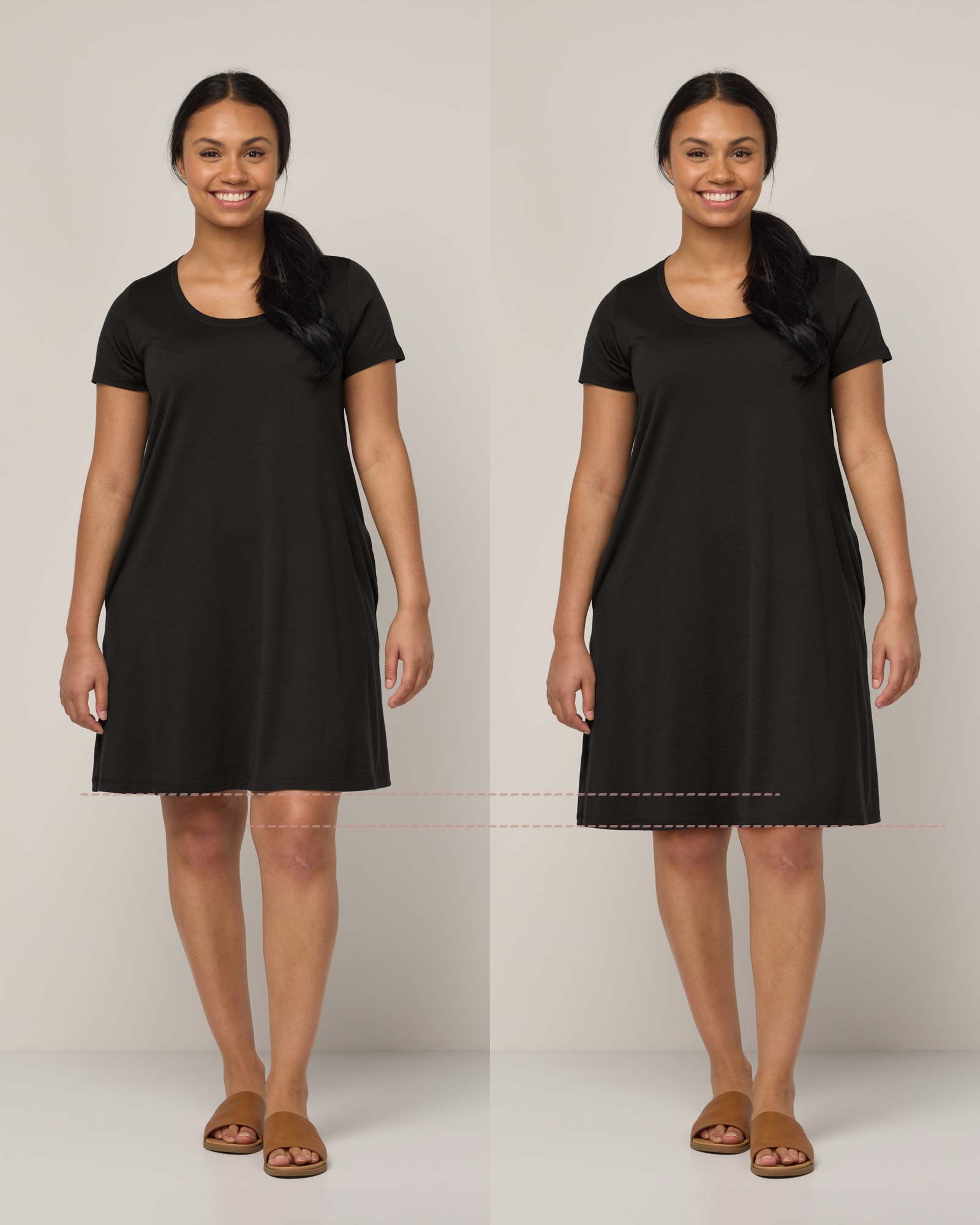 model-spec:Long (right) adds 3" to body length